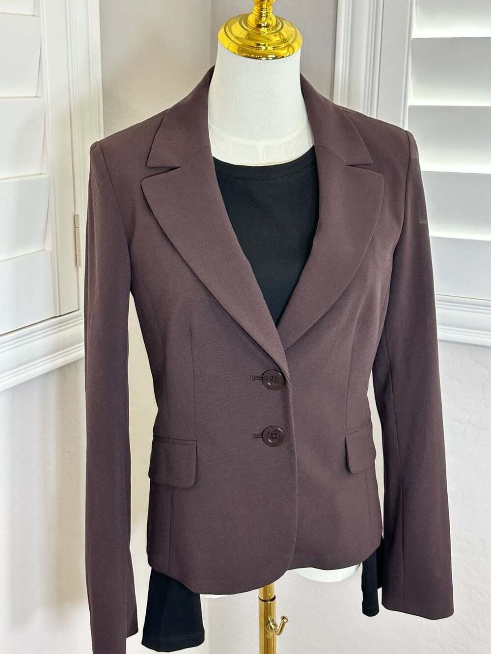 Caslon Brown Two-Button Blazer Jacket Size 4